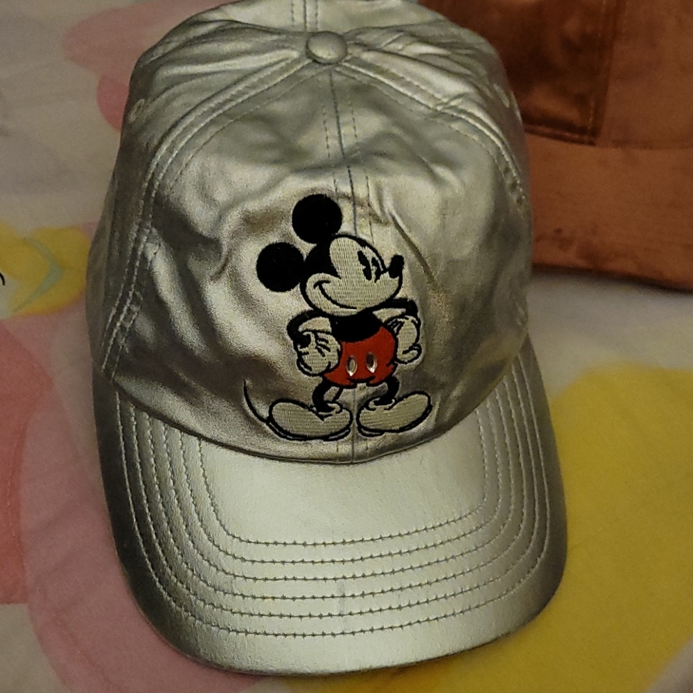 Silver Mickey baseball hat